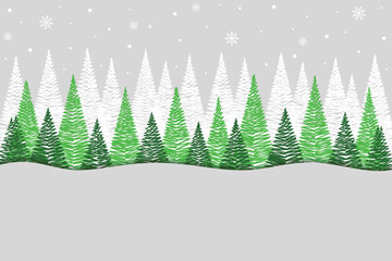 Abstract Christmas trees. Winter background. Vector illustration