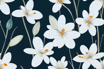 Spring flowers print. Seamless floral pattern. Plant design for fabric, cloth design, covers, manufacturing, wallpapers, print, gift wrap and scrapbooking.