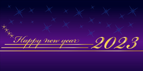 Happy new year 2023 ilustration vector with snow flakes