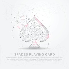 Spades playing card symbol digitally drawn in the form of broken a part triangle shape.