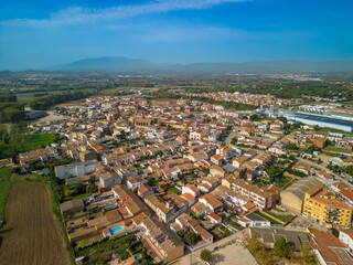 aerial shoots of sils in catalunya costa brava girona