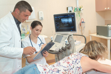 woman having a lower back ultrasound