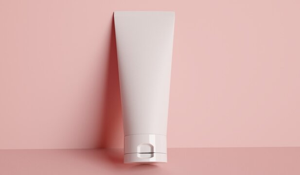 Cosmetic tube product mock up. Beauty skin care packaging template. 3D Rendering