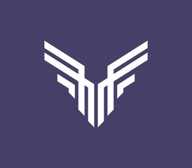 MF initial logogram with deer symbol editable