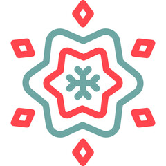 snowflake shape lineal color icon illustration