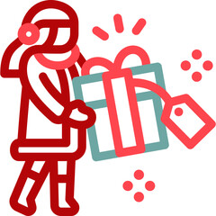 christmas exchange gift lineal color icon illustration