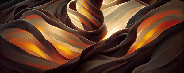 Panorama header with abstract organic lines and shapes as wallpaper