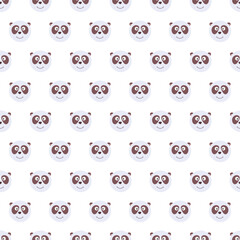 Cute seamless pattern for children with funny panda. Smile characters.
