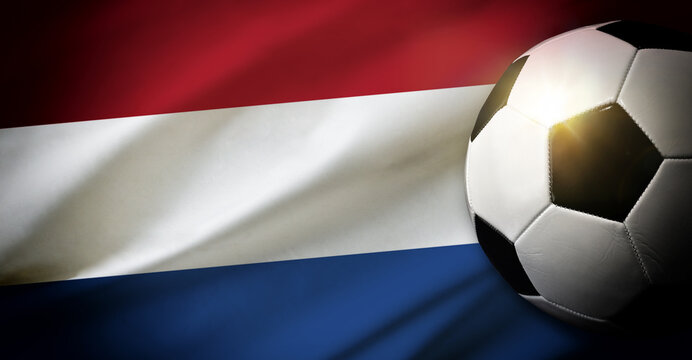 Netherlands national team background with ball and flag top view