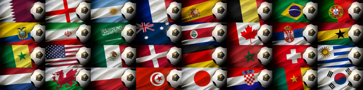 Backgrounds of teams qualified for soccer world cup 2022