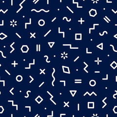 Geometric seamless pattern. Repeating geometry background. Modern design for prints. Repeated mark abstract patern. Repeat check monochrome lattice. Contemporary cool wallpaper. Vector illustration