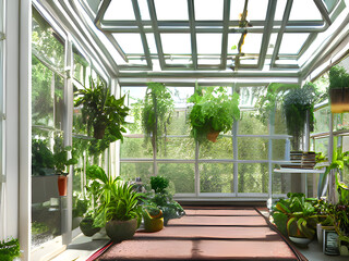 Fototapeta na wymiar 窓際の植物のイラストです。