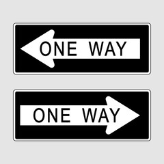 One way road united states road sign vector 