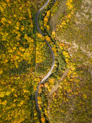 Autumn time in Bulgaria, mountains, Drone view
