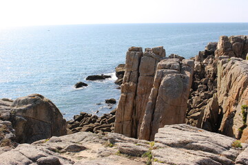 Rochers esccarpés sur la Côte sauvage du Croisic