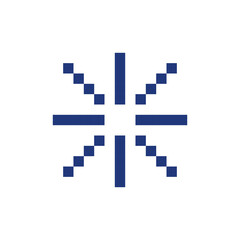 Obraz premium Loading indicator pixelated RGB color ui icon. Progress spinner. Ongoing process. Simplistic filled 8bit graphic element. Retro style design for arcade, video game art. Editable vector isolated image