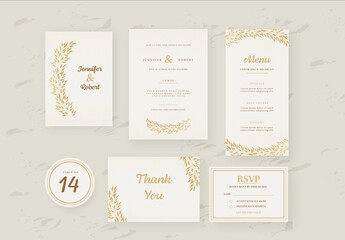 Beautiful  Floral,  Minimal Wedding Stationery Set.