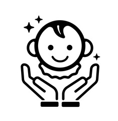 Baby care ( child care )  vector icon illustration