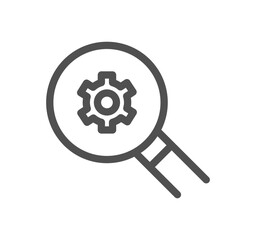 Engineering and gear icon outline and linear vector.
