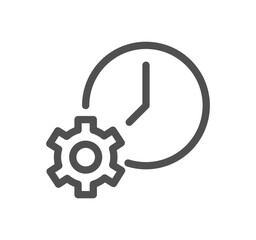 Engineering and gear icon outline and linear vector.
