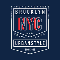 New york city urban style typography graphic t shirt design