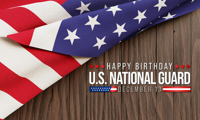 Fototapeta na wymiar United States National Guard birthday is observed every year on December 13, to show appreciation for the U.S. national guards. 3D Rendering