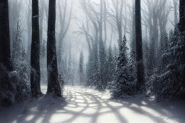 Obraz premium winter forest landscape