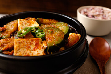 Spicy soup with zucchini Zucchini stew