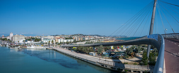 Panorama of the port and the beach of Pescara from the Bridge of the Sea