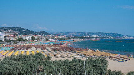 Panorama of the beach of Pescara with Montesilvano in backgroud