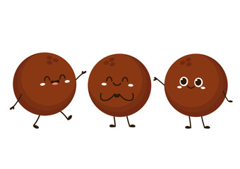 Coconut. Coconut cartoon vector on white background. Coconut milk.