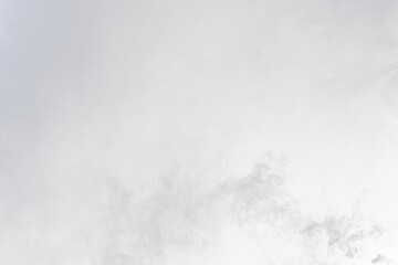 Dense Fluffy Puffs of White Smoke and Fog on black Background, Abstract Smoke Clouds, Movement Blurred out of focus. Smoking blows from machine dry ice fly fluttering in Air, effect texture, png