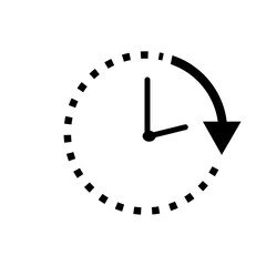 Countdown icon clock in flat style. Vector illustration of a time chronometer on a white isolated background. Clock business concept.
