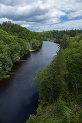 Fototapeta premium Steel bridge over a river