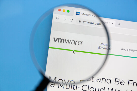 Ostersund, Sweden - Oct 27, 2022: WMware website. VMware, Inc. is an American cloud computing and virtualization technology company.