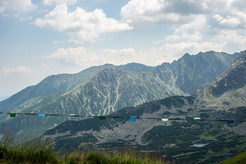 Beautiful view of the Tatra Mountains landscape. View of the mountains from the top. High mountain landscape.