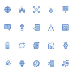 Fill blue outline icon for Finance