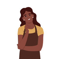 Grocery store employees,small business.Happy positive seller showing gesture. Flat vector illustration