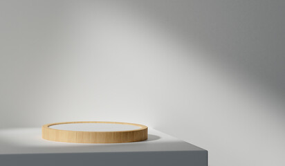 3d background products display podium scene. background 3d rendering with podium. stand to show cosmetic products. Stage showcase on pedestal display white studio. 3d rendering illustration