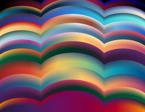 Horizontal flyer layout with 3d colorful blending flexuous entangling waves