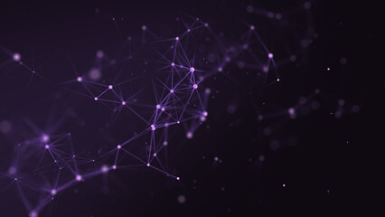 Fototapeta premium Network connection structure. Digital science background with dots and lines. Big data visualization. 3D rendering.
