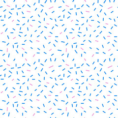 Vector abstract confetti seamless pattern blue pink colors  