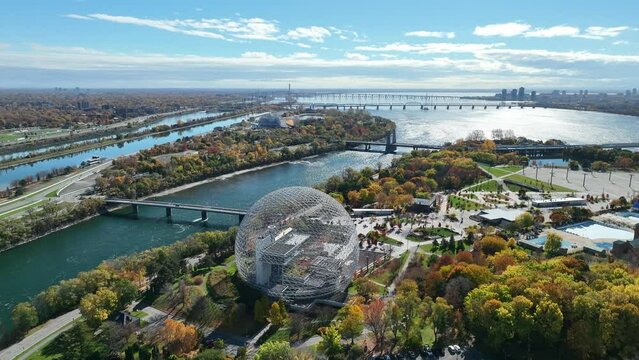 Montreal city in Canada autumn season colourful threes