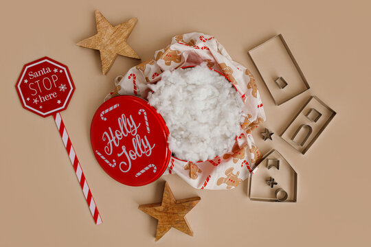 Digital backdrop or background for newborn baby photography, newborn photo setup, christmas or new year