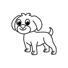 Cute dog cartoon characters vector illustration. For kids coloring book.