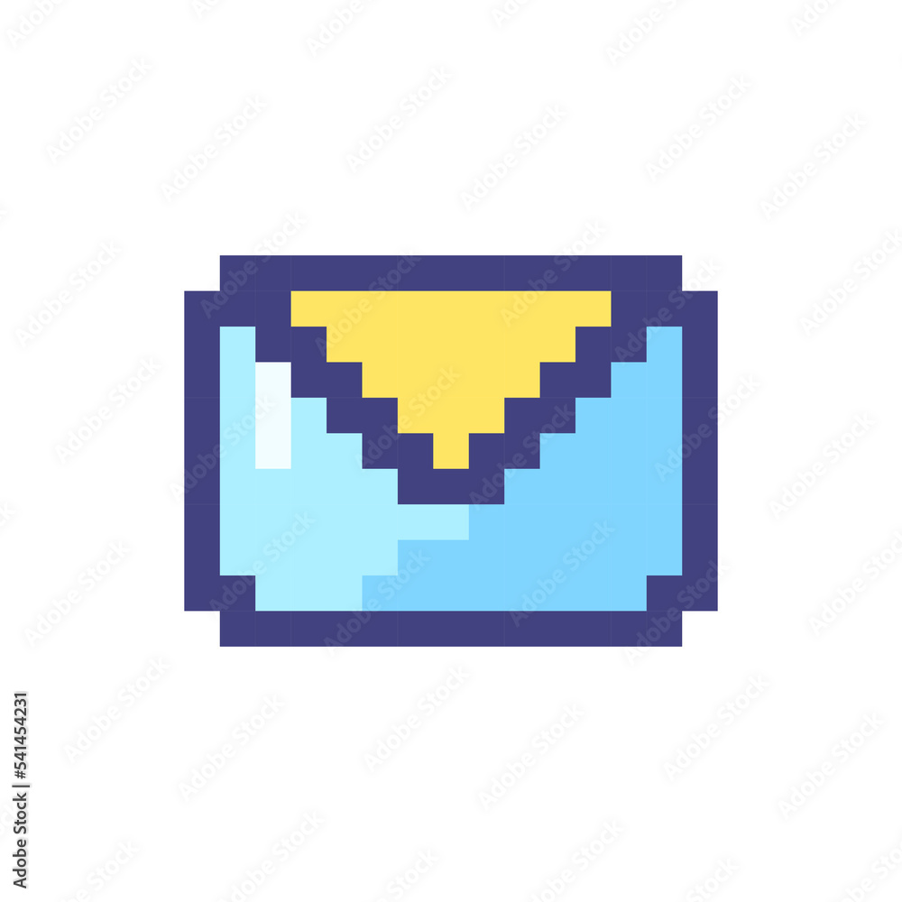 Poster get new letter in mailbox pixelated rgb color ui icon. new message notification. simplistic filled 8