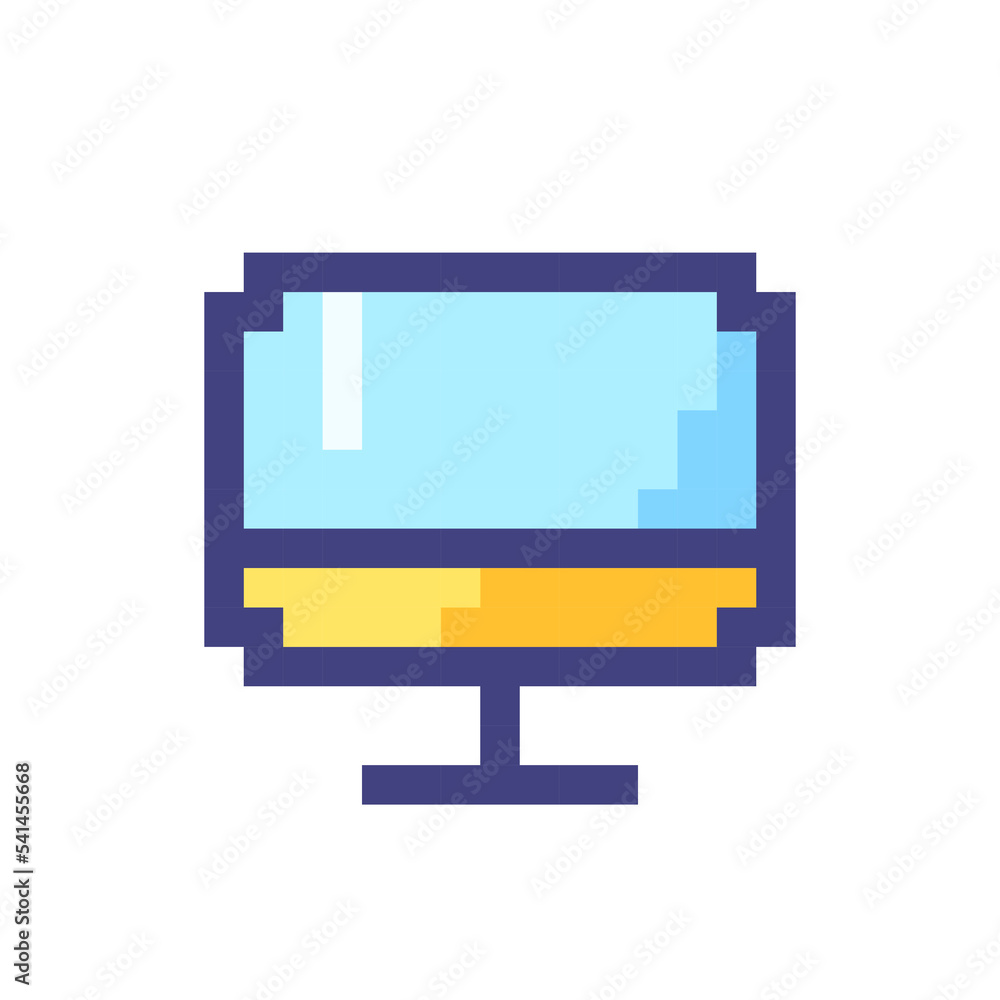 Poster tv display pixelated rgb color ui icon. television. electronics store. simplistic filled 8bit graphi