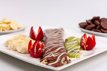 chocolate cake with strawberries