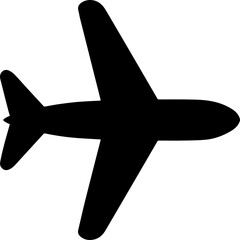 Silhouette of airplane PNG