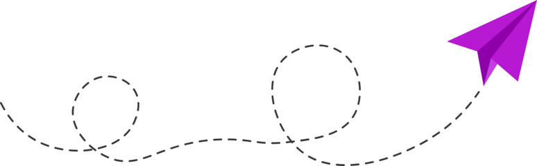 Dashed line paper airplane rute 